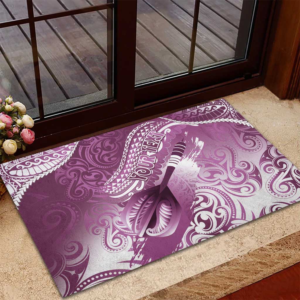 Personalised New Zealand Aotearoa Darts Masters Rubber Doormat Maori Art Tattoo with Tribal Dart Symbol Pink - Polynesian Pride