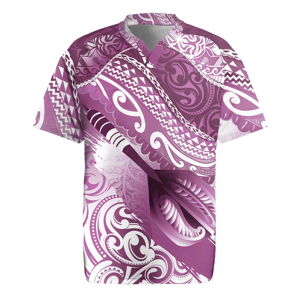 Personalised New Zealand Aotearoa Darts Masters Rugby Jersey Maori Art Tattoo with Tribal Dart Symbol Pink - Polynesian Pride