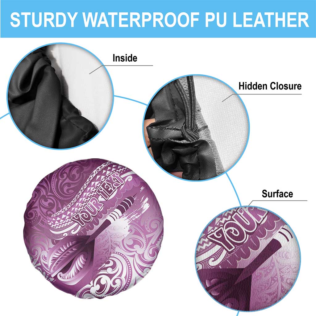 Personalised New Zealand Aotearoa Darts Masters Spare Tire Cover Maori Art Tattoo with Tribal Dart Symbol Pink - Polynesian Pride