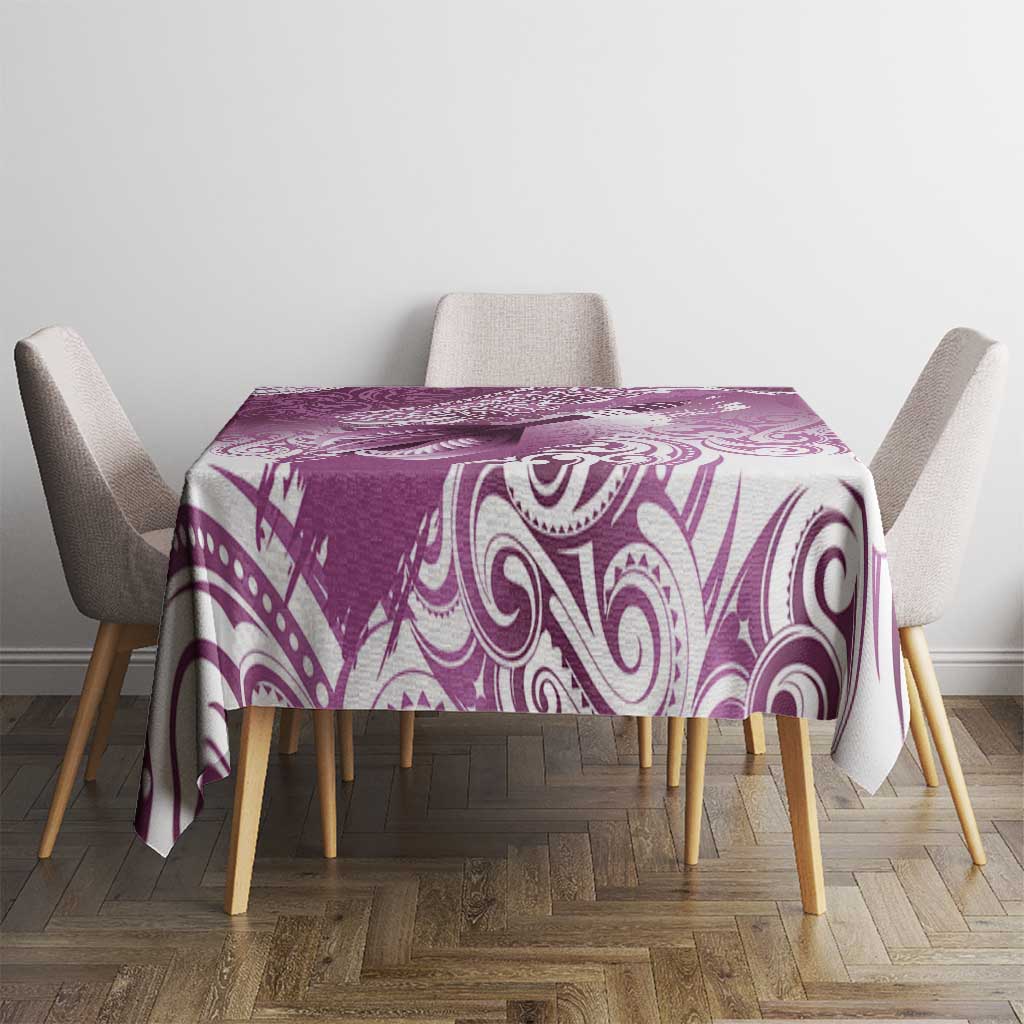 Personalised New Zealand Aotearoa Darts Masters Tablecloth Maori Art Tattoo with Tribal Dart Symbol Pink - Polynesian Pride
