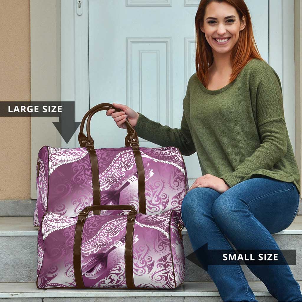 Personalised New Zealand Aotearoa Darts Masters Travel Bag Maori Art Tattoo with Tribal Dart Symbol Pink - Polynesian Pride