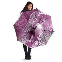 Personalised New Zealand Aotearoa Darts Masters Umbrella Maori Art Tattoo with Tribal Dart Symbol Pink - Polynesian Pride