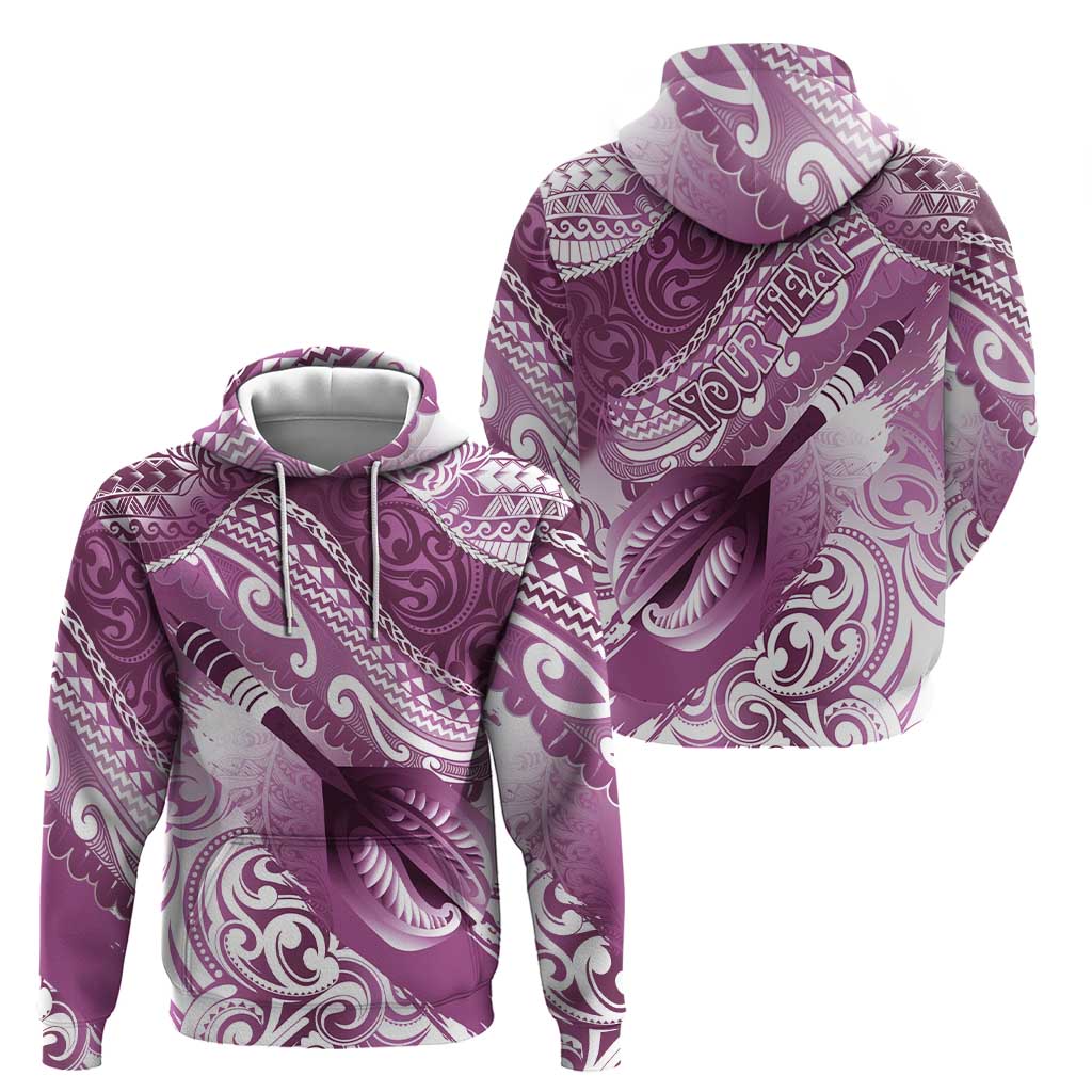 Personalised New Zealand Aotearoa Darts Masters Zip Hoodie Maori Art Tattoo with Tribal Dart Symbol Pink - Polynesian Pride