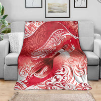 Personalised New Zealand Aotearoa Darts Masters Blanket Maori Art Tattoo with Tribal Dart Symbol Red - Polynesian Pride