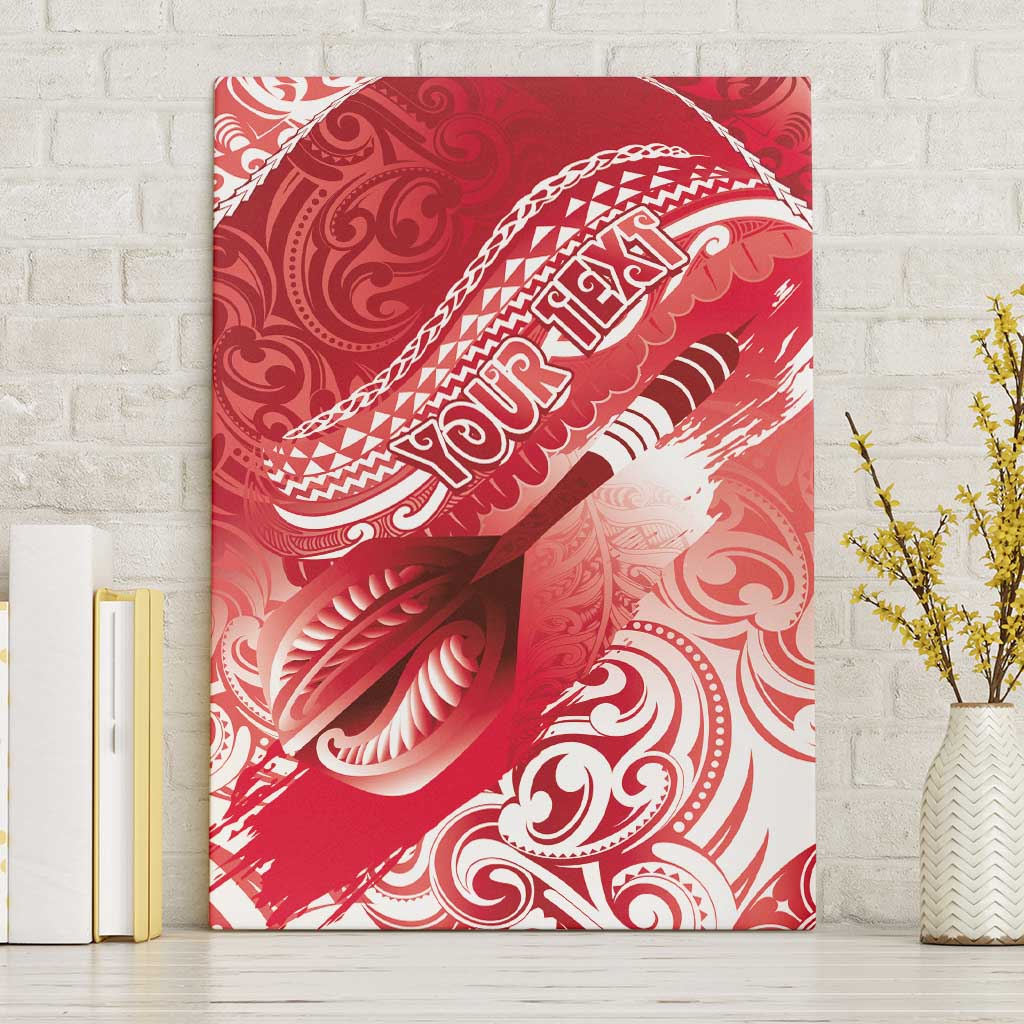 Personalised New Zealand Aotearoa Darts Masters Canvas Wall Art Maori Art Tattoo with Tribal Dart Symbol Red LT03 Without Frame Red - Polynesian Pride