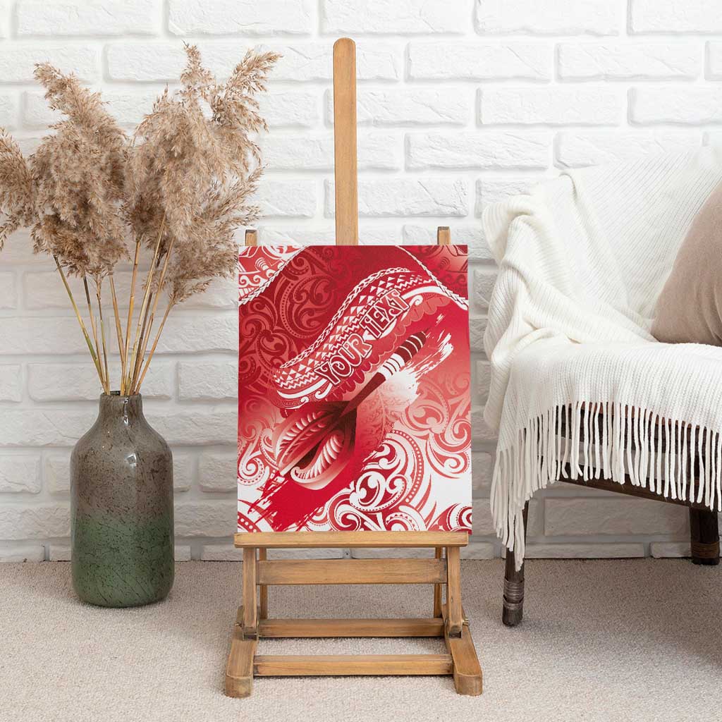 Personalised New Zealand Aotearoa Darts Masters Canvas Wall Art Maori Art Tattoo with Tribal Dart Symbol Red LT03 - Polynesian Pride