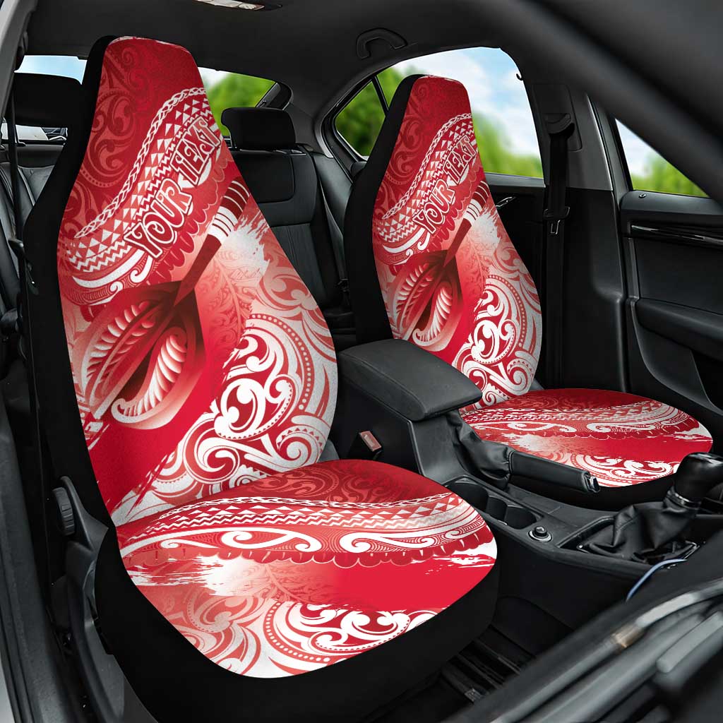Personalised New Zealand Aotearoa Darts Masters Car Seat Cover Maori Art Tattoo with Tribal Dart Symbol Red - Polynesian Pride