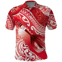 Personalised New Zealand Aotearoa Darts Masters Polo Shirt Maori Art Tattoo with Tribal Dart Symbol Red - Polynesian Pride