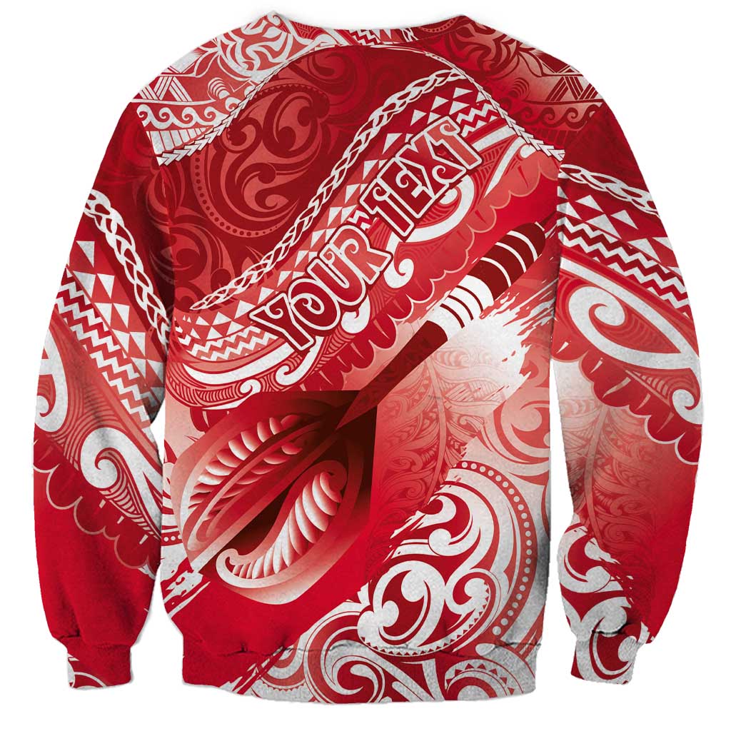Personalised New Zealand Aotearoa Darts Masters Sweatshirt Maori Art Tattoo with Tribal Dart Symbol Red - Polynesian Pride