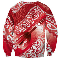 Personalised New Zealand Aotearoa Darts Masters Sweatshirt Maori Art Tattoo with Tribal Dart Symbol Red - Polynesian Pride