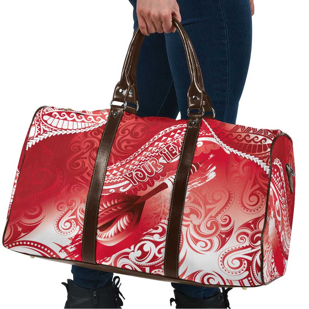 Personalised New Zealand Aotearoa Darts Masters Travel Bag Maori Art Tattoo with Tribal Dart Symbol Red - Polynesian Pride