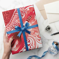 Personalised New Zealand Aotearoa Darts Masters Wrapping Paper Maori Art Tattoo with Tribal Dart Symbol Red LT03 - Polynesian Pride