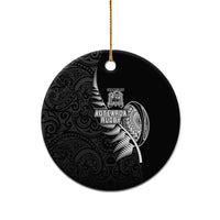 New Zealand World Cup 2023 Ceramic Ornament Aotearoa Champion Rugby with Silver Fern Maori Ethnic Pattern LT03 - Polynesian Pride