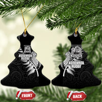 New Zealand World Cup 2023 Ceramic Ornament Aotearoa Champion Rugby with Silver Fern Maori Ethnic Pattern LT03 - Polynesian Pride