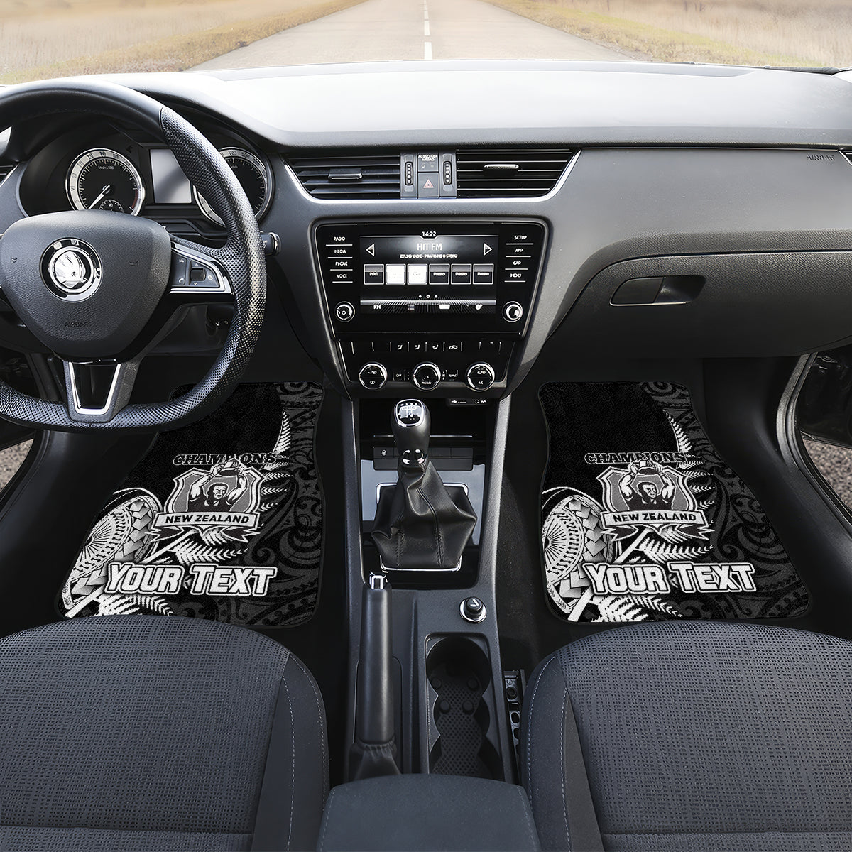 Custom New Zealand World Cup 2023 Car Mats Aotearoa Champion Rugby with Silver Fern Maori Ethnic Pattern LT03 - Polynesian Pride