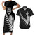 Custom New Zealand World Cup 2023 Couples Matching Short Sleeve Bodycon Dress and Hawaiian Shirt Aotearoa Champion Rugby with Silver Fern Maori Ethnic Pattern LT03 Black - Polynesian Pride