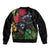 New Zealand Tui Bomber Jacket Guardians of the Hei Tiki - Maori Art and Plants