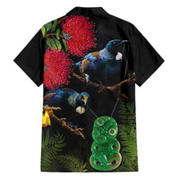 New Zealand Tui Family Matching Long Sleeve Bodycon Dress and Hawaiian Shirt Guardians of the Hei Tiki - Maori Art and Plants LT03 - Polynesian Pride