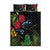 New Zealand Tui Quilt Bed Set Guardians of the Hei Tiki - Maori Art and Plants