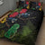 New Zealand Tui Quilt Bed Set Guardians of the Hei Tiki - Maori Art and Plants