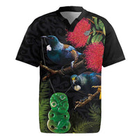 New Zealand Tui Rugby Jersey Guardians of the Hei Tiki - Maori Art and Plants
