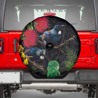 New Zealand Tui Spare Tire Cover Guardians of the Hei Tiki - Maori Art and Plants