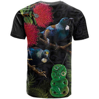 New Zealand Tui T Shirt Guardians of the Hei Tiki - Maori Art and Plants