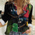 New Zealand Tui Women Casual Shirt Guardians of the Hei Tiki - Maori Art and Plants