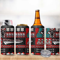 New Zealand Christmas 4 in 1 Can Cooler Tumbler Maori Christmas Spirit - Meri Kirihimete