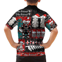 New Zealand Christmas Family Matching Long Sleeve Bodycon Dress and Hawaiian Shirt Maori Christmas Spirit - Meri Kirihimete LT03 - Polynesian Pride