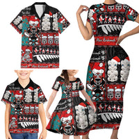 New Zealand Christmas Family Matching Short Sleeve Bodycon Dress and Hawaiian Shirt Maori Christmas Spirit - Meri Kirihimete LT03 - Polynesian Pride