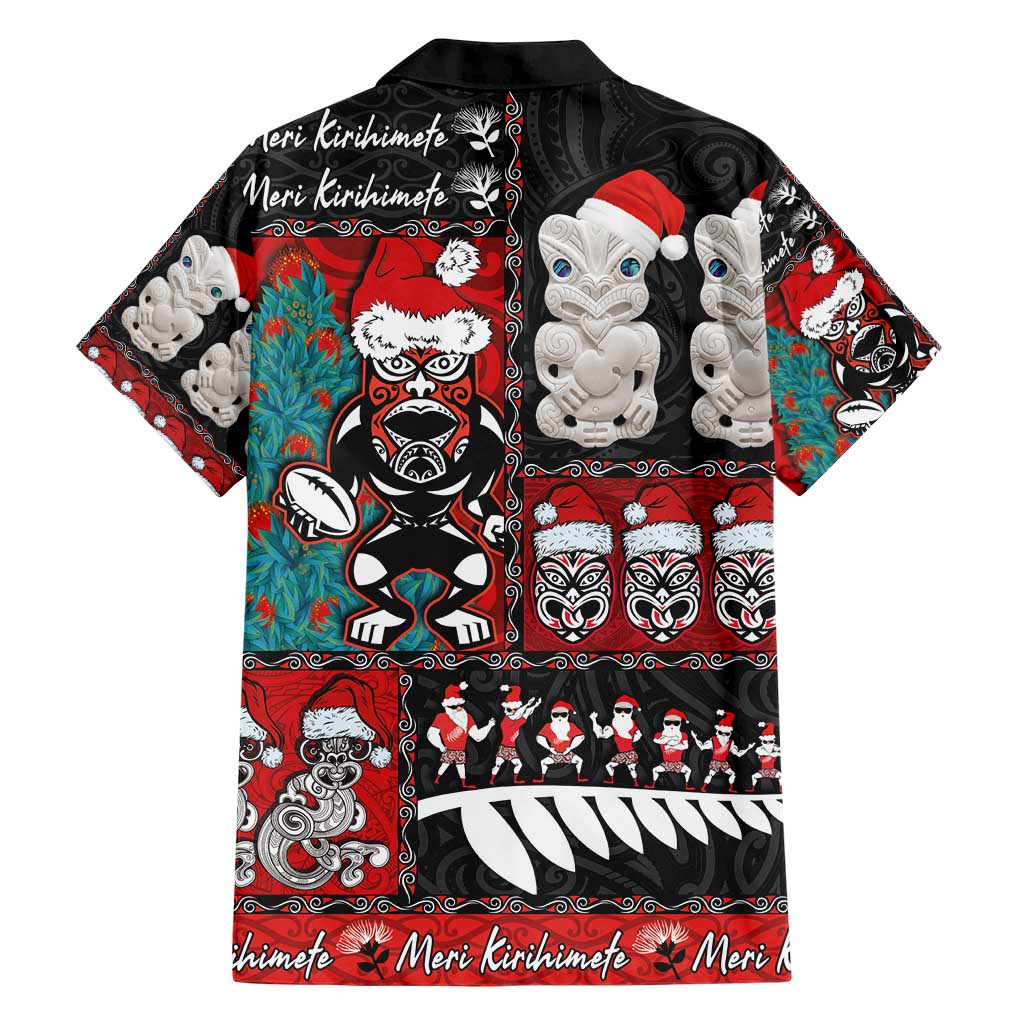 New Zealand Christmas Family Matching Short Sleeve Bodycon Dress and Hawaiian Shirt Maori Christmas Spirit - Meri Kirihimete LT03 - Polynesian Pride