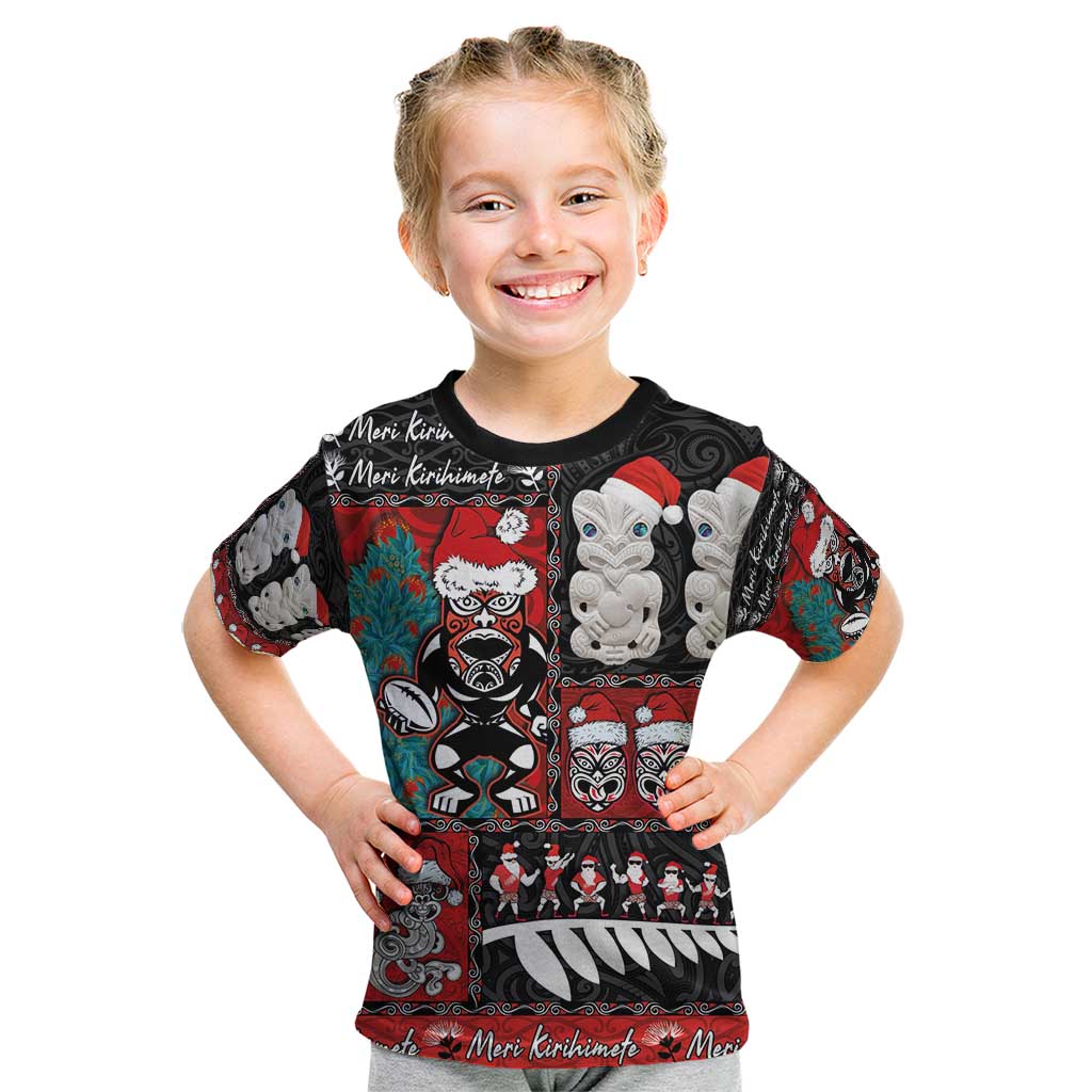 New Zealand Christmas Kid T Shirt Maori Christmas Spirit - Meri Kirihimete