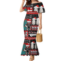 New Zealand Christmas Mermaid Dress Maori Christmas Spirit - Meri Kirihimete LT03 Women Black - Polynesian Pride