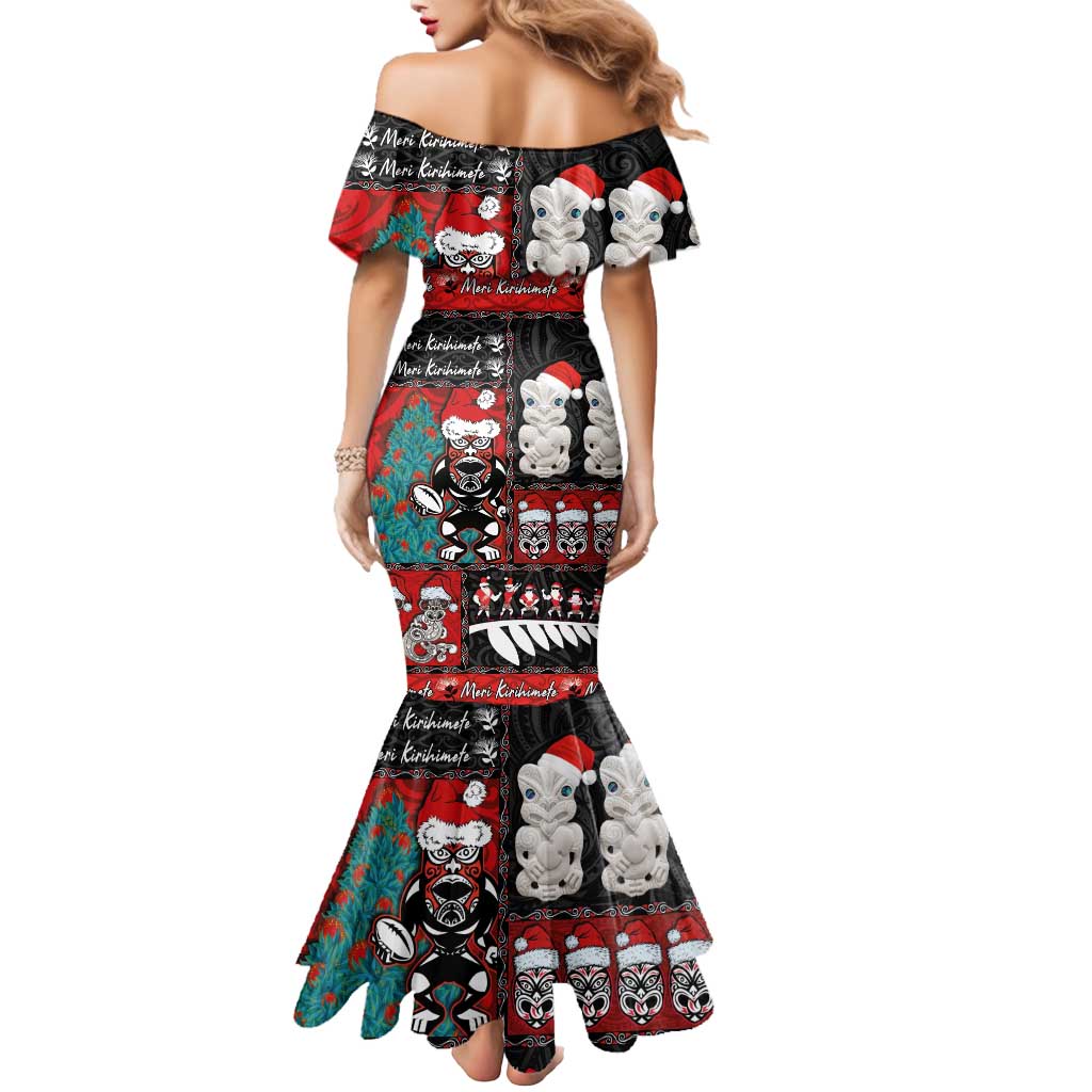 New Zealand Christmas Mermaid Dress Maori Christmas Spirit - Meri Kirihimete LT03 - Polynesian Pride