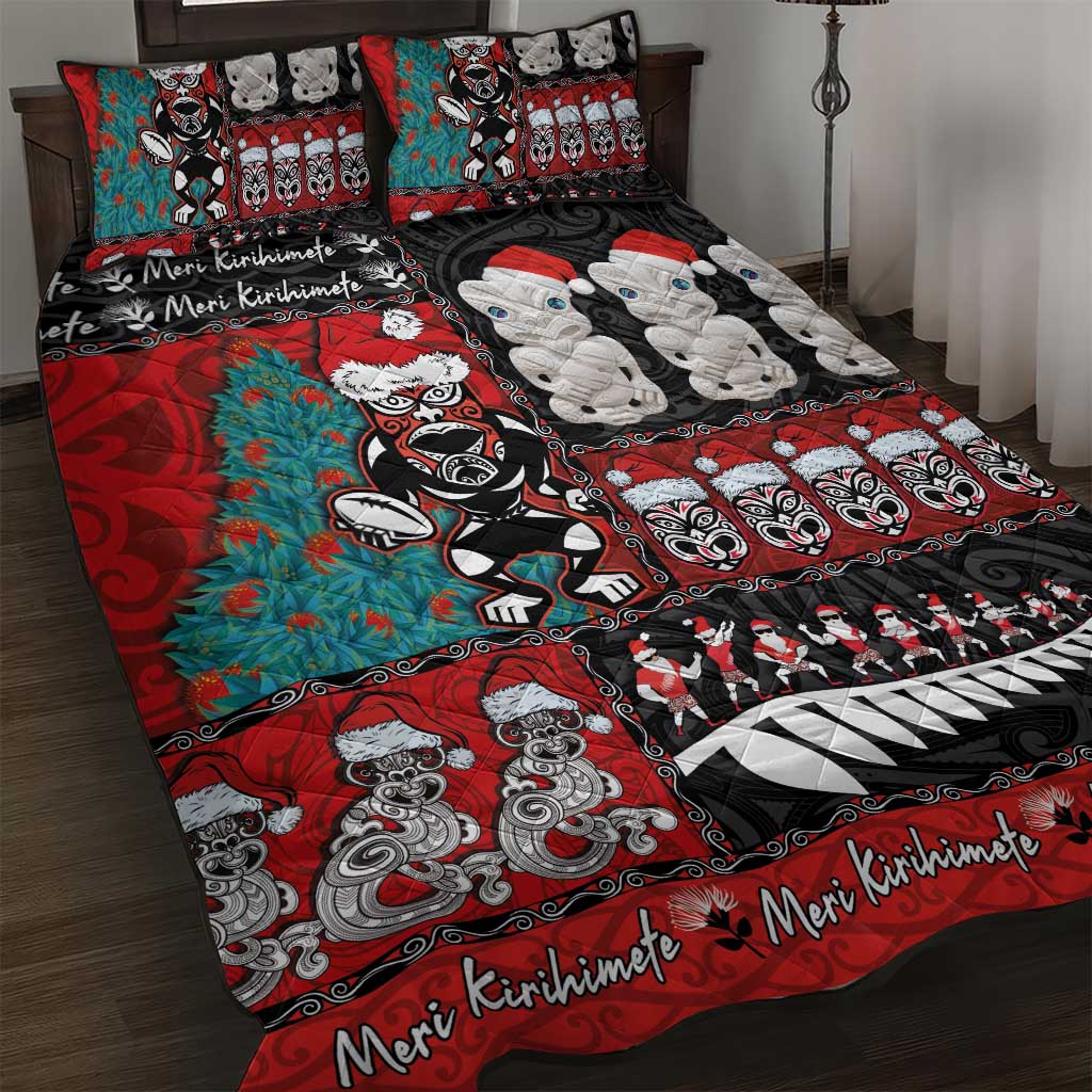 New Zealand Christmas Quilt Bed Set Maori Christmas Spirit - Meri Kirihimete