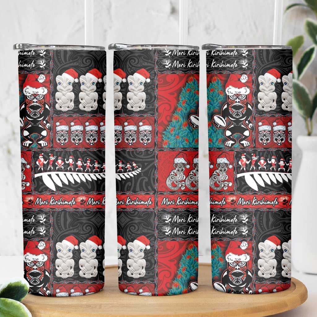 New Zealand Christmas Skinny Tumbler Maori Christmas Spirit - Meri Kirihimete LT03 - Polynesian Pride
