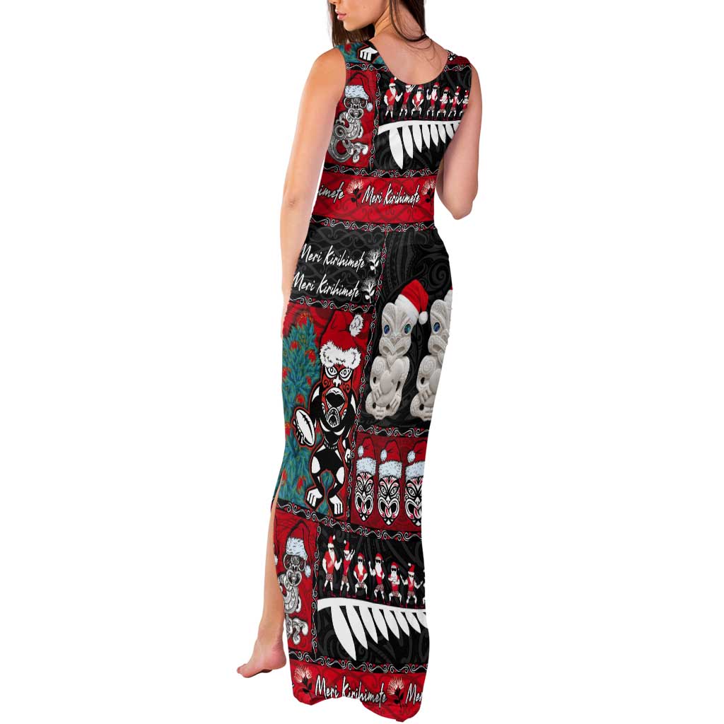 New Zealand Christmas Tank Maxi Dress Maori Christmas Spirit - Meri Kirihimete