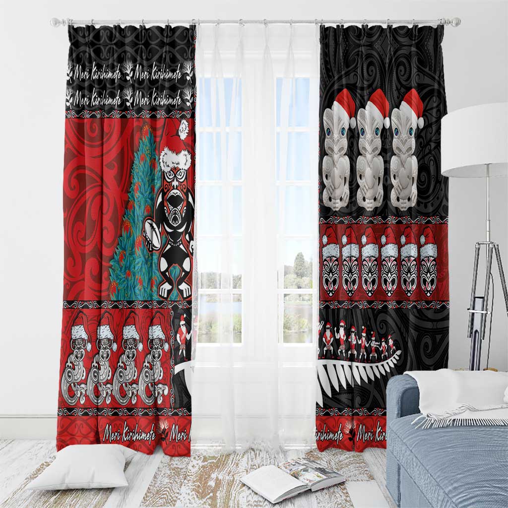 New Zealand Christmas Window Curtain Maori Christmas Spirit - Meri Kirihimete
