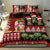 Hawaiian Christmas Bedding Set - Mele Kalikimaka Island Holiday Vibes - Black Red