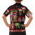 Hawaiian Christmas Family Matching Off The Shoulder Long Sleeve Dress and Hawaiian Shirt - Mele Kalikimaka Island Holiday Vibes - Black Red
