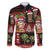 Hawaiian Christmas Family Matching Off The Shoulder Long Sleeve Dress and Hawaiian Shirt - Mele Kalikimaka Island Holiday Vibes - Black Red