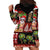 Hawaiian Christmas Hoodie Dress - Mele Kalikimaka Island Holiday Vibes - Black Red