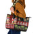 Hawaiian Christmas Leather Tote Bag - Mele Kalikimaka Island Holiday Vibes - Black Red