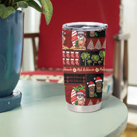 Hawaiian Christmas Tumbler Cup - Mele Kalikimaka Island Holiday Vibes - Black Red
