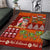 Hawaiian Christmas Area Rug - Mele Kalikimaka Island Holiday Vibes - Red Orange