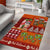 Hawaiian Christmas Area Rug - Mele Kalikimaka Island Holiday Vibes - Red Orange