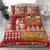 Hawaiian Christmas Bedding Set - Mele Kalikimaka Island Holiday Vibes - Red Orange