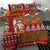 Hawaiian Christmas Bedding Set - Mele Kalikimaka Island Holiday Vibes - Red Orange