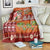 Hawaiian Christmas Blanket - Mele Kalikimaka Island Holiday Vibes - Red Orange